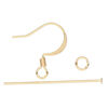 Earring finding assortment 1pkg60 gold-plated, 16mm fishhook ear wire / 1.125 inch head pin / 4mm jump ring, 22 gauge brass image number 1