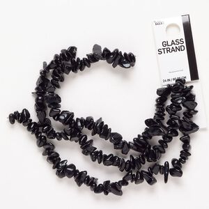 Glass 1pkg1 chip bead 24 inch black mini to large