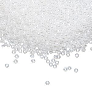 Seed bead, Miyuki, glass, pkg/25g, #11 rocaille, translucent luster opal, (RR-511).