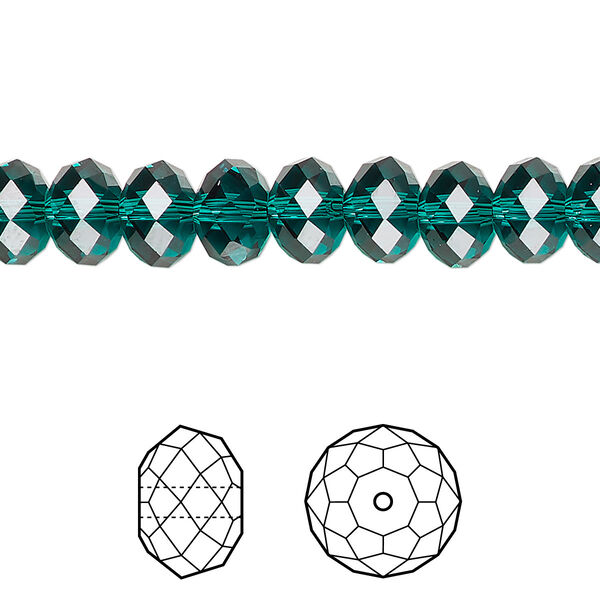 Bead 144pk emerald, Crystal Passions® 8x6mm rondelle 5040 image number 0