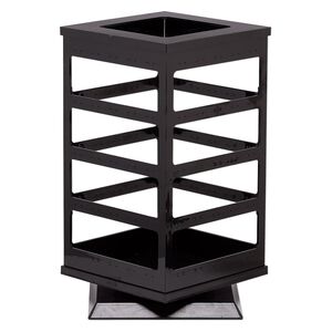 Display, acrylic, black, 12.75 x 7 x 7 inch revolving square. Sold individually.