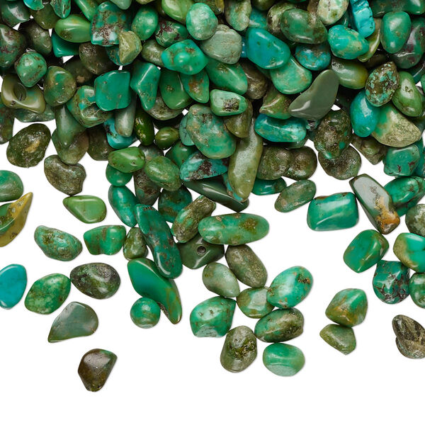 Inlay chip, turquoise (dyed / stabilized), green, mini undrilled chip, Mohs hardness 5 to 6. Sold per 2-ounce pkg. image number 0