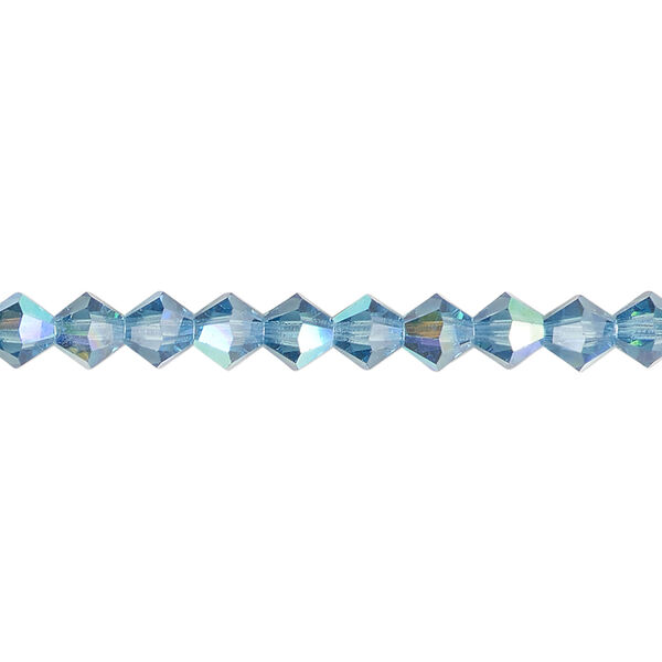 Bead 1pkg24 Malibu blue AB, Preciosa Czech crystal, 5mm bicone image number 0