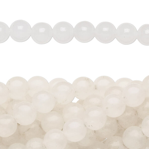 Bead, snow quartz (natural), 6mm round, C grade, Mohs hardness 7. Sold per pkg of (10) 15-1/2" to 16" strands. image number 0