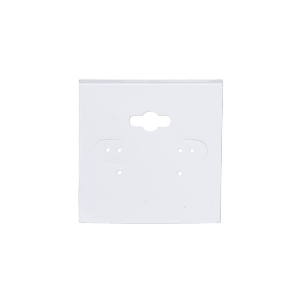 Earring card, PVC plastic, opaque white, 2x2 inch square. Sold per pkg of 100. image number 0