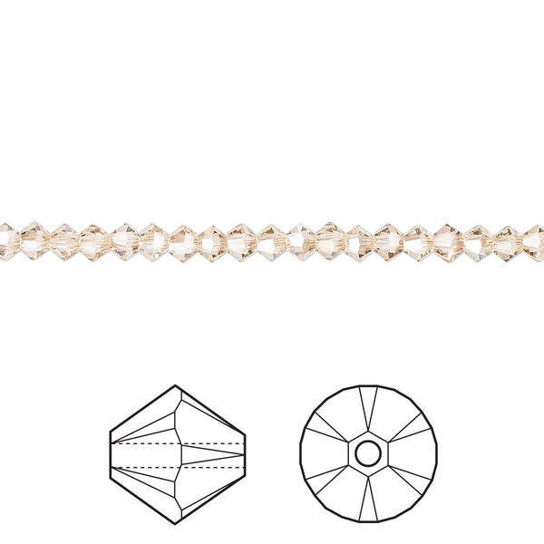 Bead 48pk crystal golden shadow, Crystal Passions® 3mm bicone 5328 image number 0