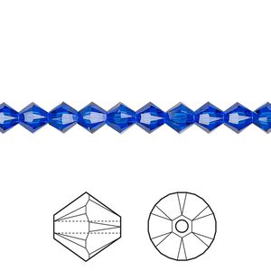 Bead 720pk majestic blue, Swarovski® 5mm XILION bicone 5328