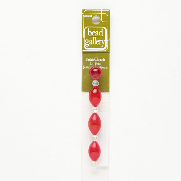 Bead 1pkg4 handblown glass, 11-13mm round / 19x12mm-20x13mm oval, assortment translucent dark red image number 0