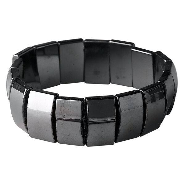 Bracelet, stretch, Hemalyke™ (man-made), 18x10mm double-drilled domed rectangle, 7-1/2 inches. Sold individually. image number 0