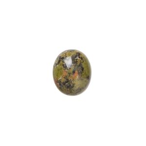 Unakite 1pkg10, calibrated oval cab natural 12x10mm