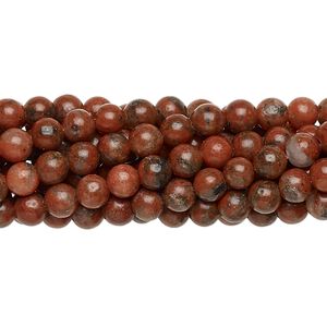 Red sesame jasper 1pkg10, round bead natural 15.5-16 inch 4mm