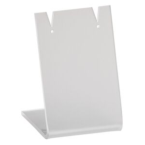 Display, earring, acrylic, frosted translucent clear, 2 x 1-1/4 x 1-1/2 inches. Sold per pkg of 4.