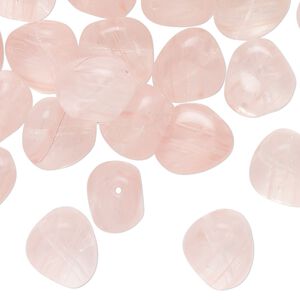 Bead, Czech pressed glass, translucent light pink, small nugget. Sold per 2-ounce pkg.
