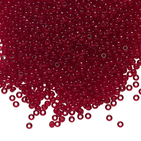 Seed bead, Preciosa Ornela Czech glass, pkg/500g, #11 rocaille, transparent garnet, (90120). image number 0