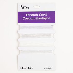 Cord assortment elastic 1pk 0.5-1mm round clear white grey, (4) 12 foot