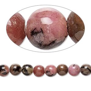 Rhodonite 1pkg1, round bead natural 15.5-16 inch 6mm