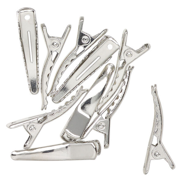 Clasp, alligator clip, steel, 30x7mm. Sold per pkg of 10. image number 0