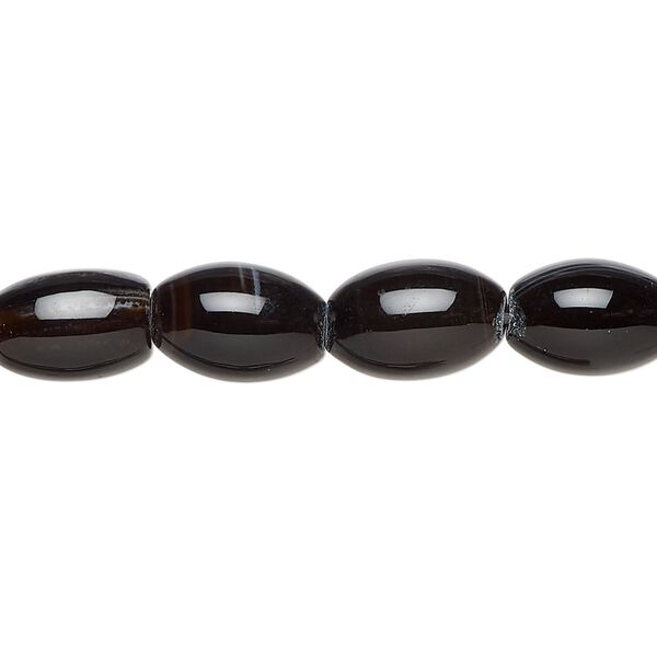 Black agate 1pkg1, barrel bead 15 inch 10x8mm-12x9mm image number 0