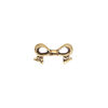 Bead, pewter (tin-based alloy), pkg/1, antique gold plate, 16x9mm double-sided bow, fits 8mm cube. image number 0