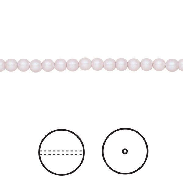 Pearl 100pk iridescent dreamy rose, Crystal Passions® 3mm round 5810 image number 0