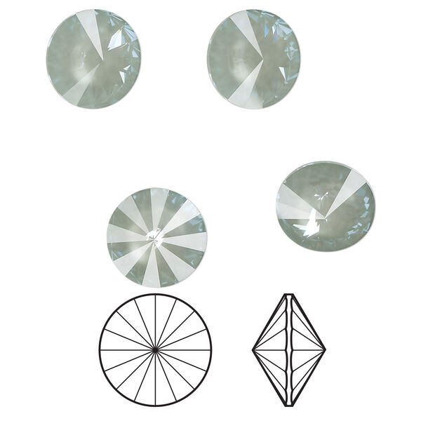 Chaton 4pk crystal agave ignite LacquerPRO, Crystal Passions® 12mm rivoli 1122 image number 0