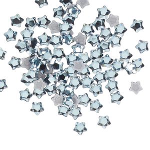 Flat back 720pk aquamarine foil back, Swarovski® hotfix 4mm star flower 2754