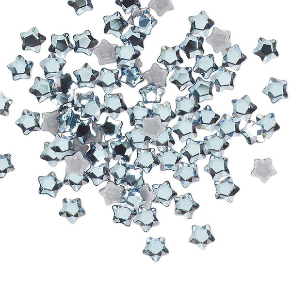 Flat back 720pk aquamarine foil back, Swarovski® hotfix 4mm star flower 2754 image number 0