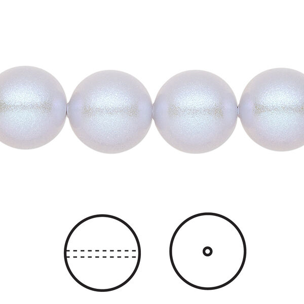 Pearl 10pk iridescent dreamy blue, Crystal Passions® 12mm round 5810 image number 0
