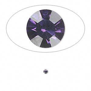 Chaton, glass rhinestone, iris blue, foil back, 2.0-2.1mm faceted round, PP14. Sold per pkg of 72.