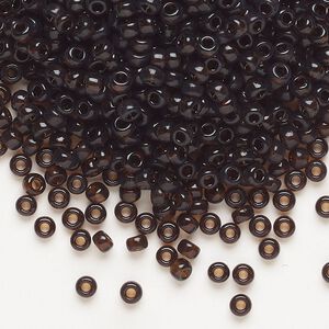 Seed bead, Miyuki, glass, pkg/250g, #8 rocaille, transparent root beer (RR-135).