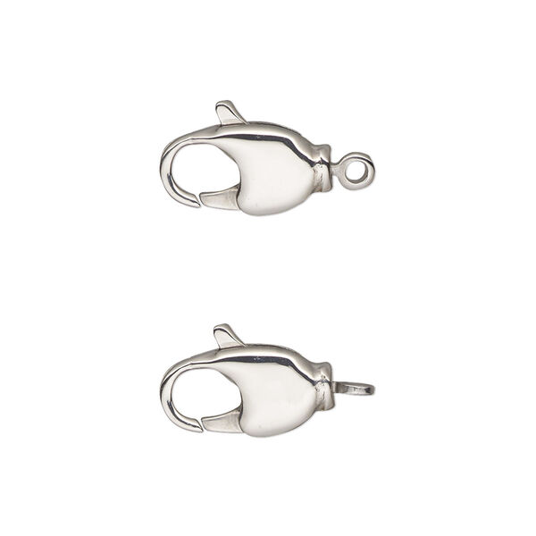 Clasp, lobster claw, stainless steel, 14x7.5mm with swivel. Sold individually. image number 0