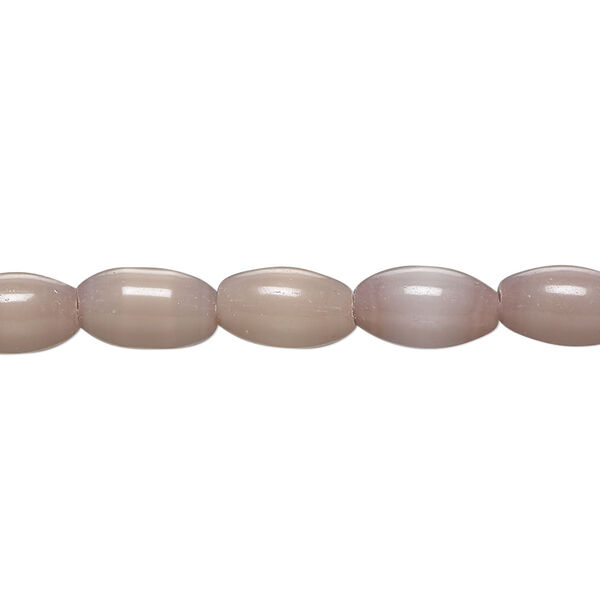Bead, cat's eye glass (fiber optic glass), light purple, 10x6mm-11x8mm barrel. Sold per 15-inch strand, approximately 30 beads. image number 0
