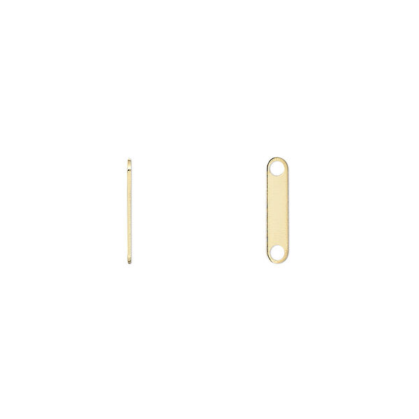 Spacer bar, gold-plated brass, 11x2.5mm 2-strand, fits up to 8mm bead. Sold per pkg of 100. image number 0