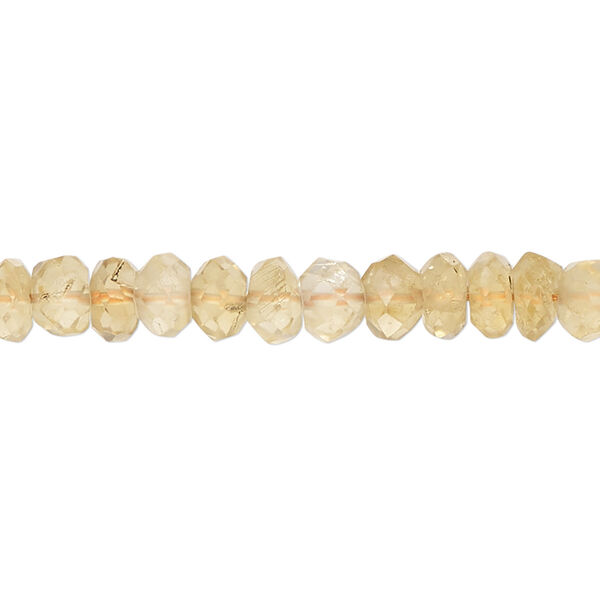 Citrine 1pkg1, hand-cut micro-faceted rondelle bead B- grade, 14 inch 6x4mm-7x5mm image number 0