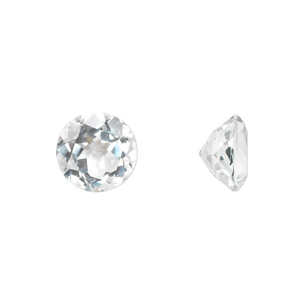 Gem, white topaz (natural), 10mm faceted round, A grade, Mohs hardness 8. Sold individually. image number 0
