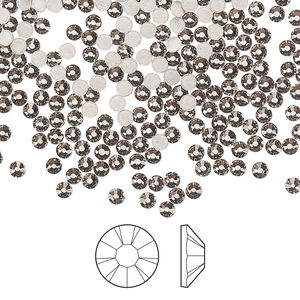 Flat back 144pk black diamond foil back, Preciosa MAXIMA Czech crystal hotfix rhinestone 2.3-2.5mm chaton rose round SS8