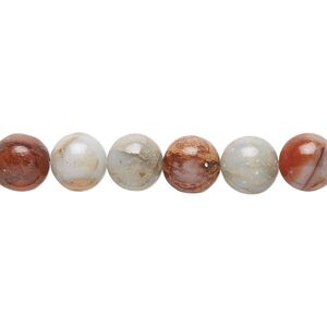 Aqua terra "jasper" 1pkg1, round bead natural 15.5-16 inch 8mm