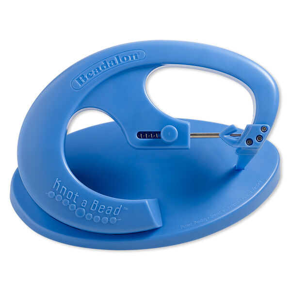 Tabletop cord knotter, Beadalon® Knot-a-Bead™, plastic / steel / stainless steel, blue, 6-1/2 x 3-3/4 inches. Sold individually. image number 0