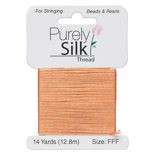 Thread, Purely Silk™, tangerine, size FFF. Sold per 14-yard card. image number 0
