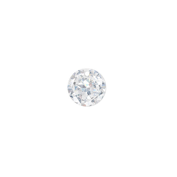 Drop, cubic zirconia, clear, 10mm hand-faceted round, Mohs hardness 8-1/2. Sold per pkg of 6. image number 0
