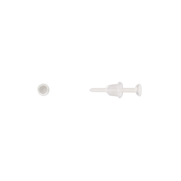 Earstud, acrylic, 3mm flat pad. Sold per pkg of 10 pairs. image number 0