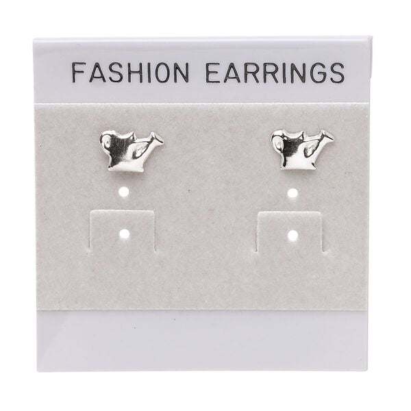 Earring card, flocked plastic, grey and black, 2x2-inch square with "FASHION EARRINGS." Sold per pkg of 25. image number 0