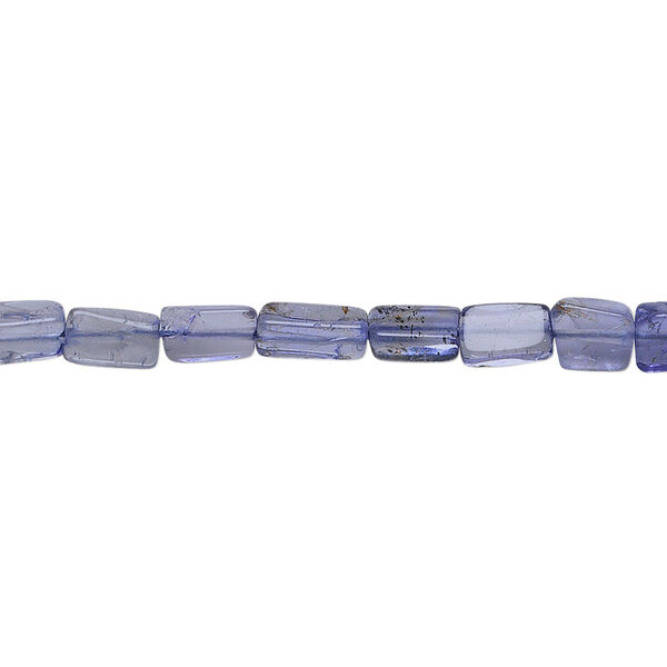 Bead, iolite (dyed), 5x3mm-7x5mm hand-cut rectangle, C grade, Mohs hardness 7 to 7-1/2. Sold per 15-1/2" to 16" strand. image number 0