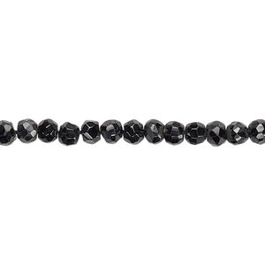 Black spinel 1pkg1, hand-cut faceted rondelle bead natural 13 inch 4x3mm-4x4mm
