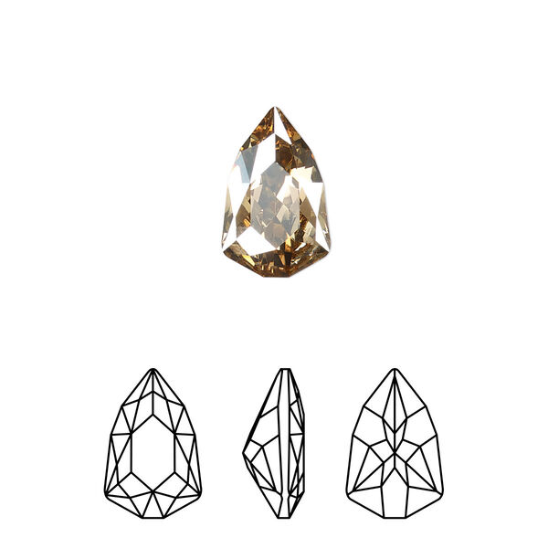 Fancy stone 1pk crystal golden shadow foil back, Crystal Passions® 13.6x8.6mm trilliant 4707 image number 0