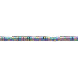 Hemalyke&trade; 1pkg1, matte electroplated heishi bead 8 inch 2x1mm