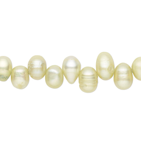 Pearl, cultured freshwater (dyed), olive green, 8x6mm-10x7mm top-drilled rice, D grade, Mohs hardness 2-1/2 to 4. Sold per 16-inch strand. image number 0