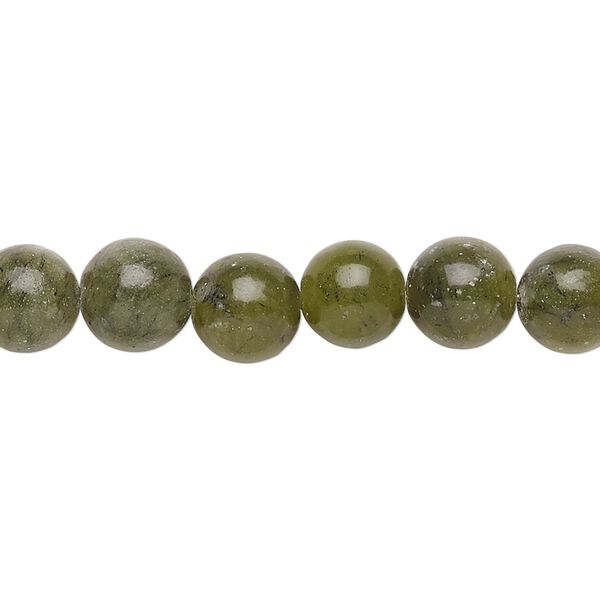 Green serpentine 1pkg1, round bead natural 15.5-16 inch 8mm image number 0