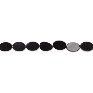 Black spinel 1pkg1, hand-cut flat oval bead natural 14 inch 5x3mm-7x5mm