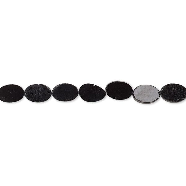 Black spinel 1pkg1, hand-cut flat oval bead natural 14 inch 5x3mm-7x5mm image number 0